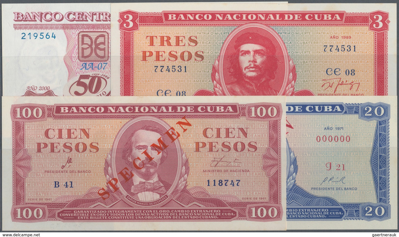 Cuba: Huge Lot With 51 Banknotes Cuba 1 - 100 Pesos Series 1961-2000 Including 100 Pesos 1961 Specim - Kuba