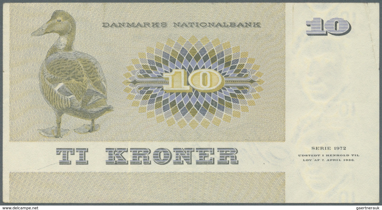 Denmark  / Dänemark: set of 10 notes containing 10 Kroner 1976 & 1977 P. 48 (XF & UNC), 2x 20 Kroner