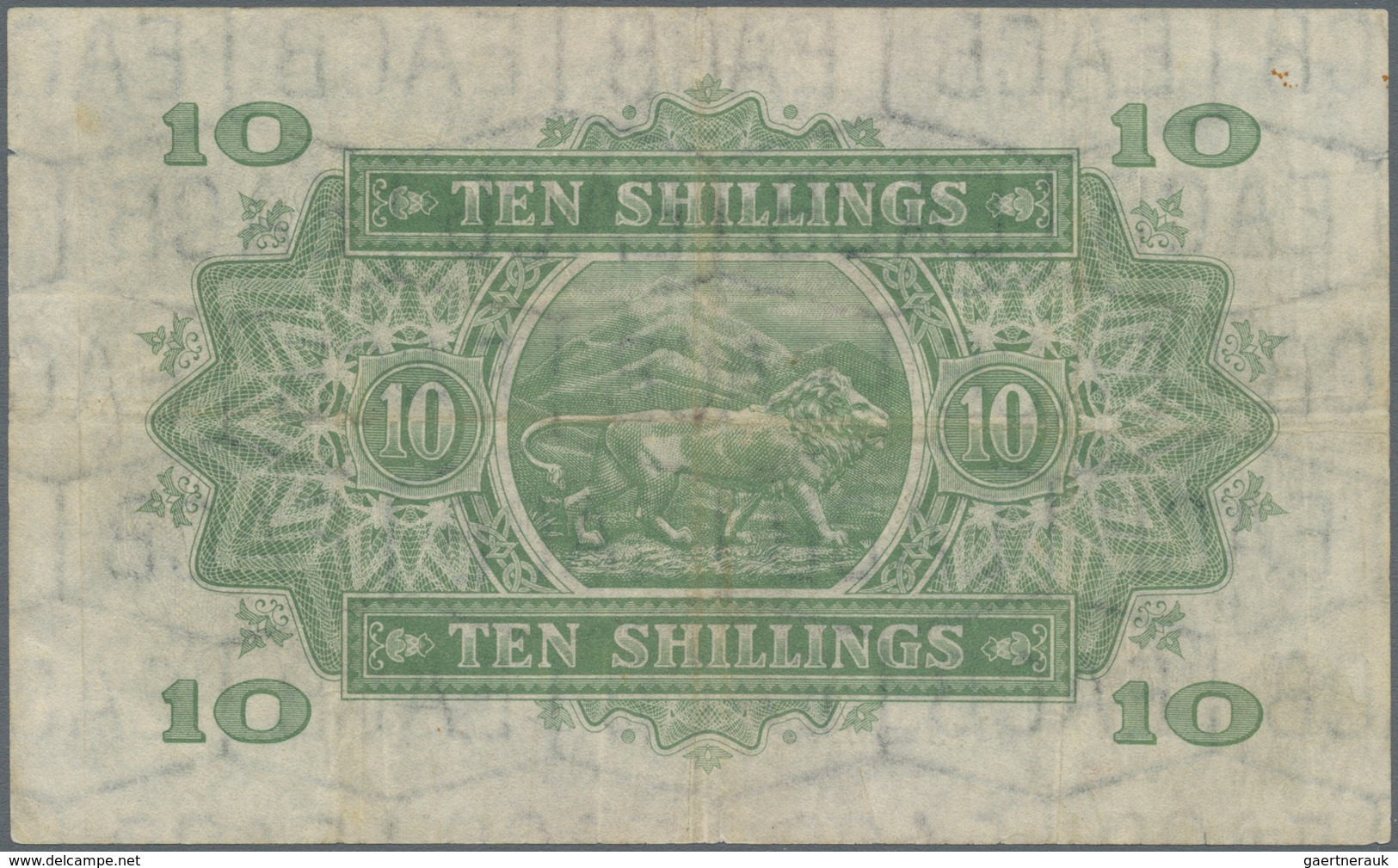 East Africa / Ost-Afrika: 10 Shillings 1939, P.29, Nice Note With Bright Colors, Small Taped Tear At - Sonstige – Afrika