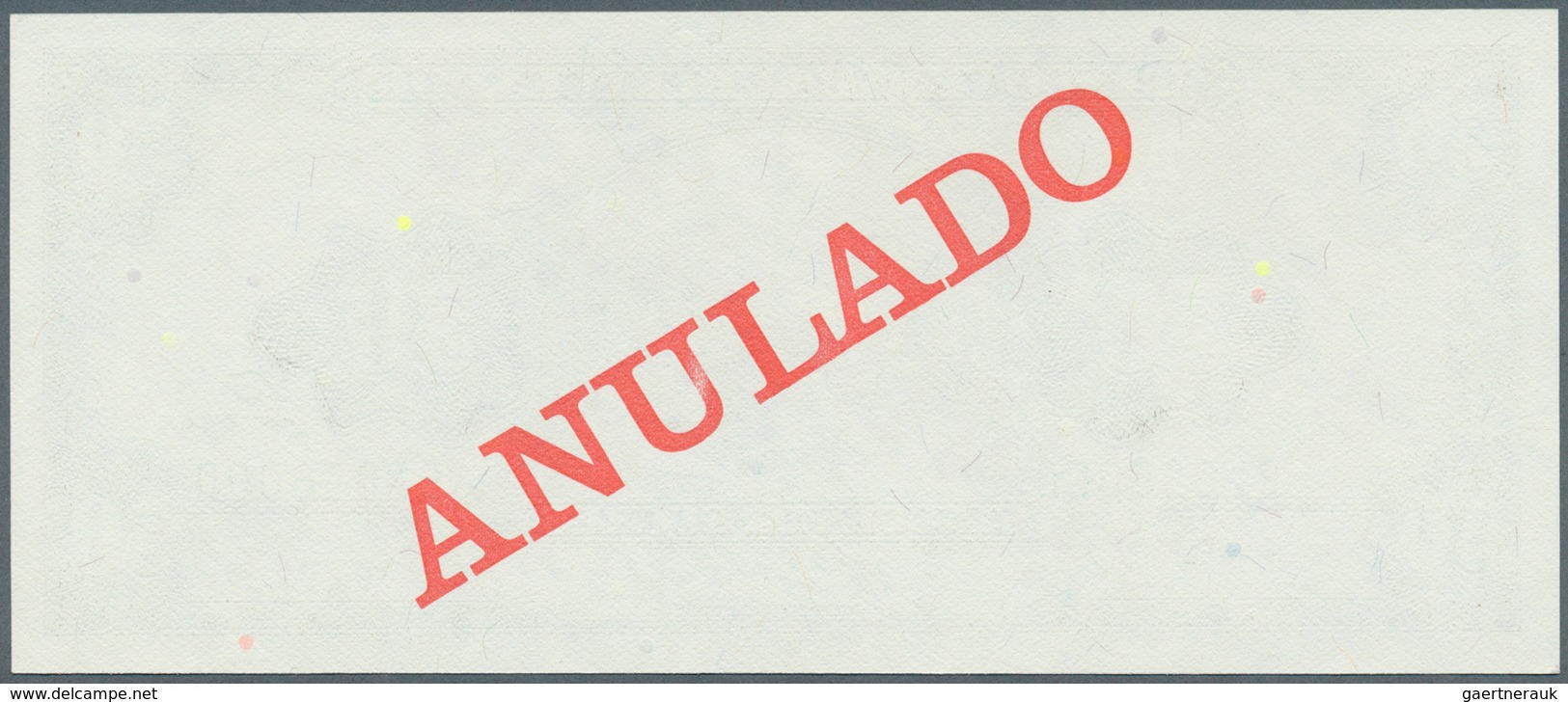 Ecuador: 50 Sucres ND Specimen P. 122s, Interesting Item With Red Ovtp. ANNULADO And Serial Numbers - Ecuador