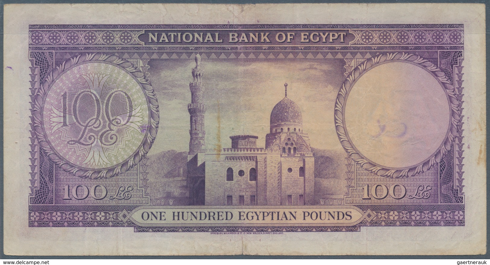 Egypt / Ägypten: 100 Pounds 1951, P.27b, Graffiti At Left Center, Some Pinholes And Tiny Border Tear - Egipto