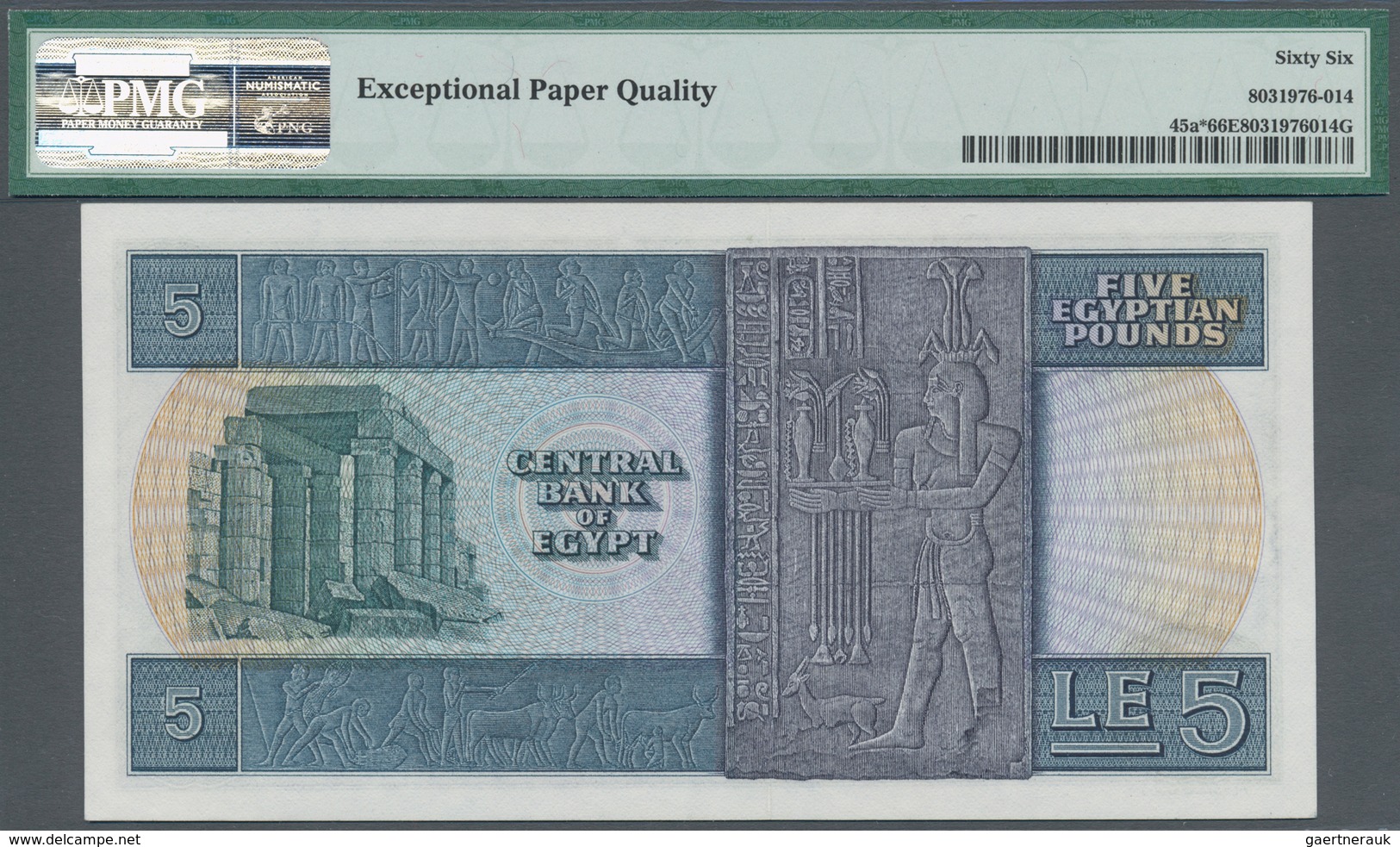 Egypt / Ägypten: 5 Pounds 1976 P. 45a Replacement Banknote With "I" Prefix, Crisp Original Banknote - Egypte