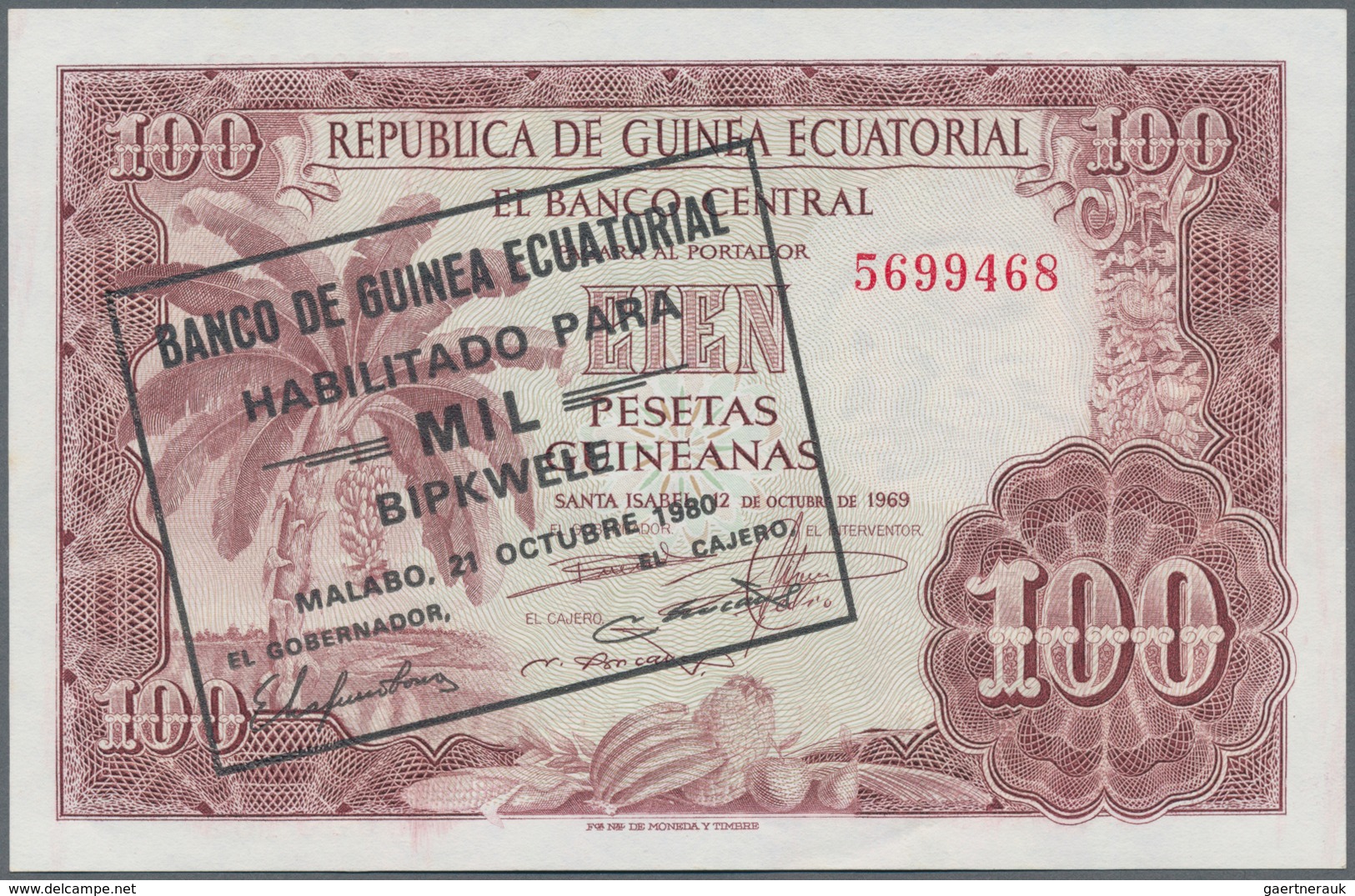 Equatorial Guinea / Äquatorialguinea: Set Of 2 Notes Containing 1000 & 5000 Bipkewle 1980 P. 18,19, - Aequatorial-Guinea