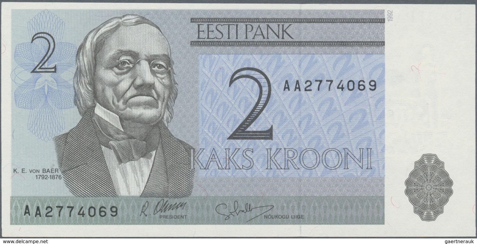 Estonia / Estland: Very nice set with 11 Banknotes series 1991 and 1992 with 5, 10, 25, 100 and 500