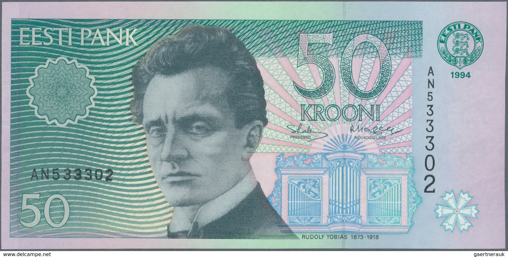 Estonia / Estland: Lot With 5 Banknotes Series 1994 With 5, 10, 50, 100 And 500 Krooni, P.76a-80a, A - Estland