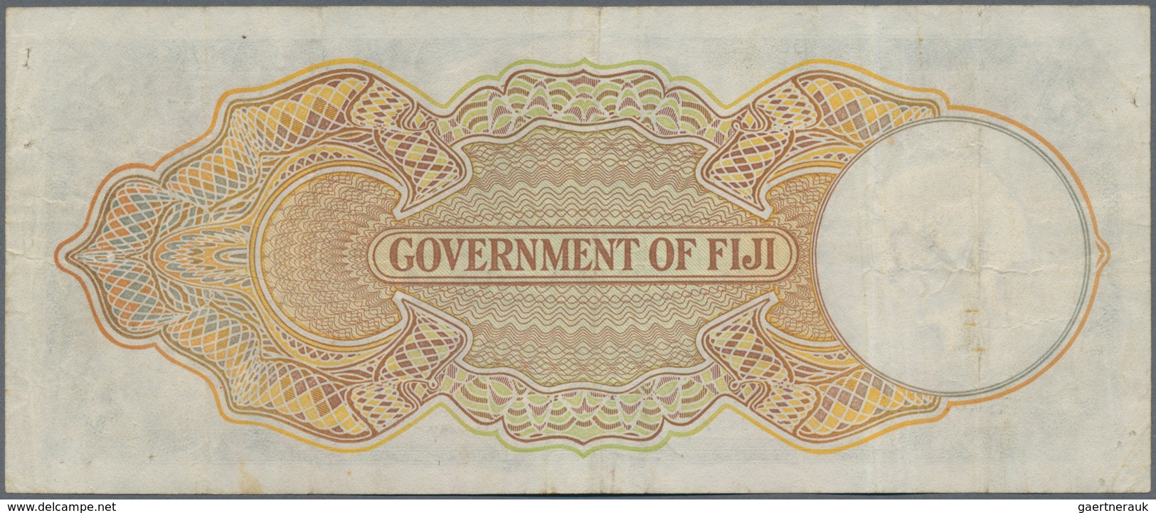 Fiji: 5 Shillings 1938 P. 37b, Used With Light Folds In Paper But No Holes Or Tears, Still Crispness - Fidschi