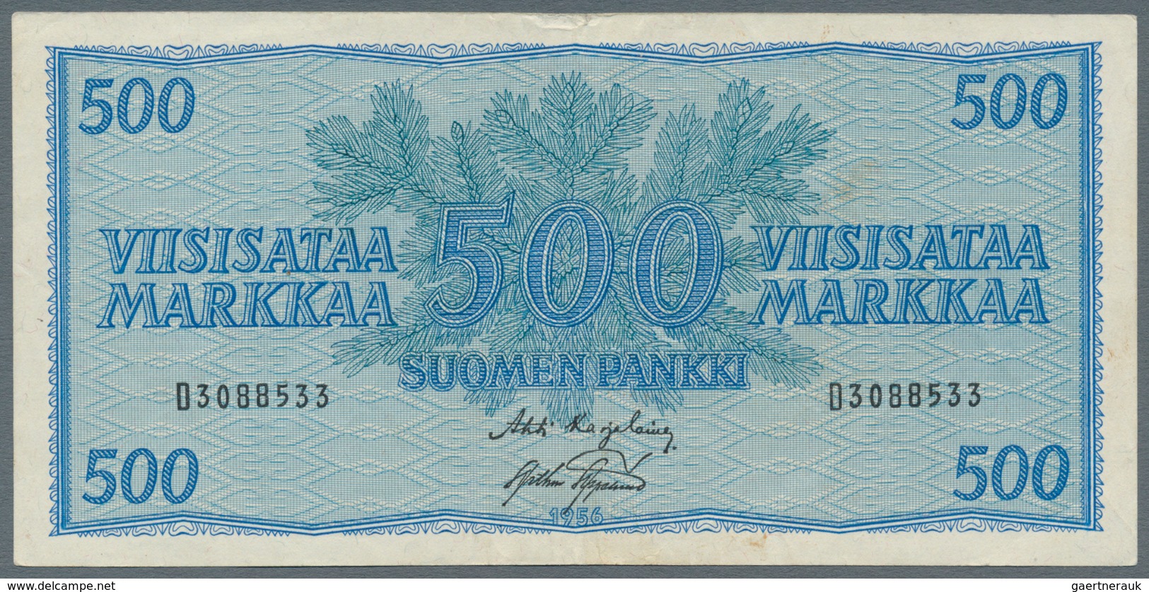 Finland / Finnland: Pair With 100 Markkaa 1955 P.91 In VF- With Rusty Spots And 500 Markkaa 1956 P.9 - Finlandia