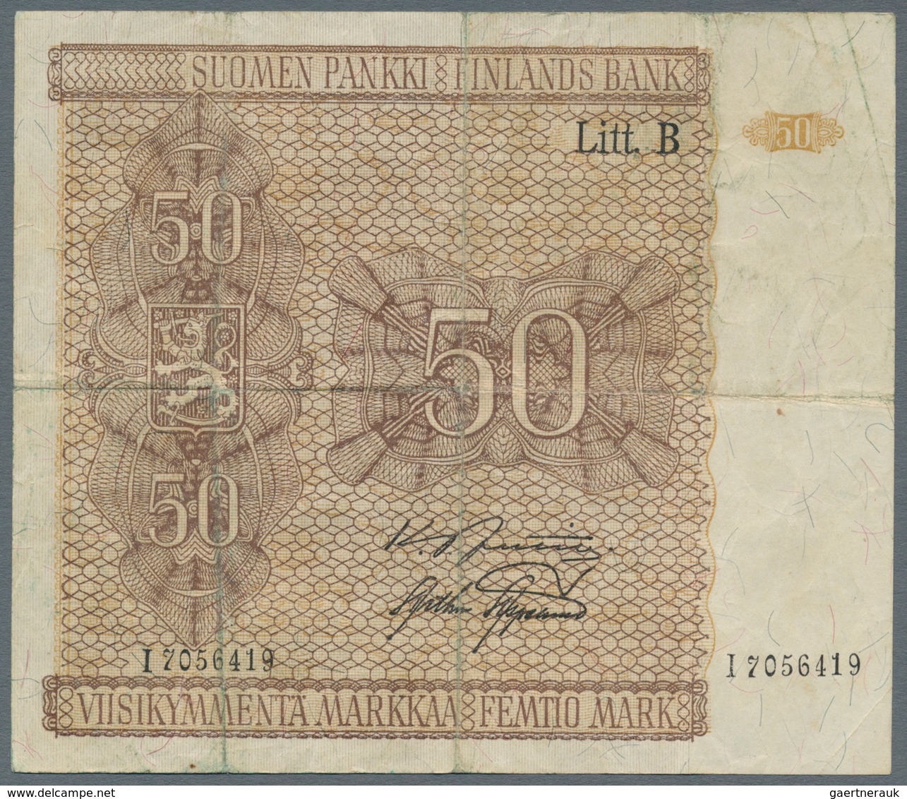 Finland / Finnland: Nice Set With 3 X 100 Markkaa 1945 Litt. A P.80A In F-/F And 2 X 50 Markkaa 1945 - Finland