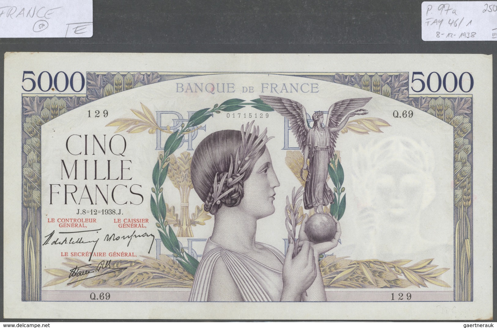 France / Frankreich: Set Of 12 Large Size Banknotes Containing 500 Francs 1920 P. 66h (F), 500 Franc - Andere & Zonder Classificatie