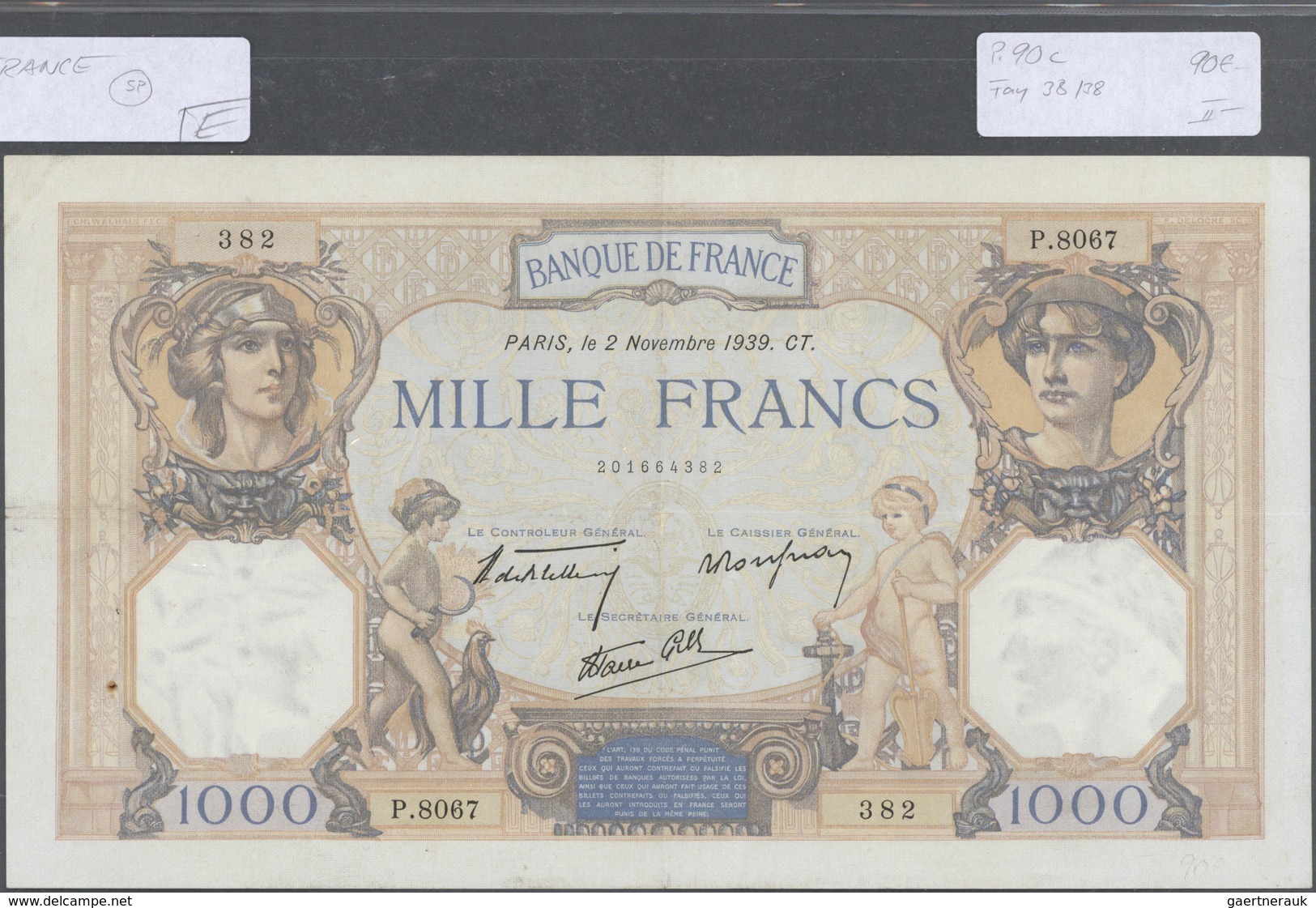 France / Frankreich: set of 12 large size banknotes containing 500 Francs 1920 P. 66h (F), 500 Franc