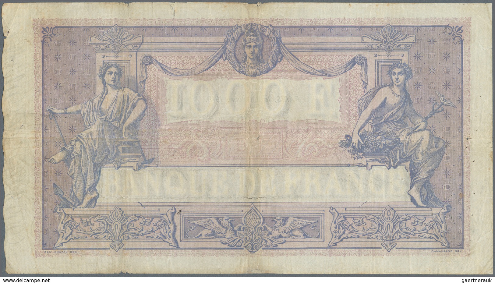 France / Frankreich: Set Of 2 Notes 1000 Francs 1919 And 1925 P. 67h,j, Both In Used Condition With - Sonstige & Ohne Zuordnung