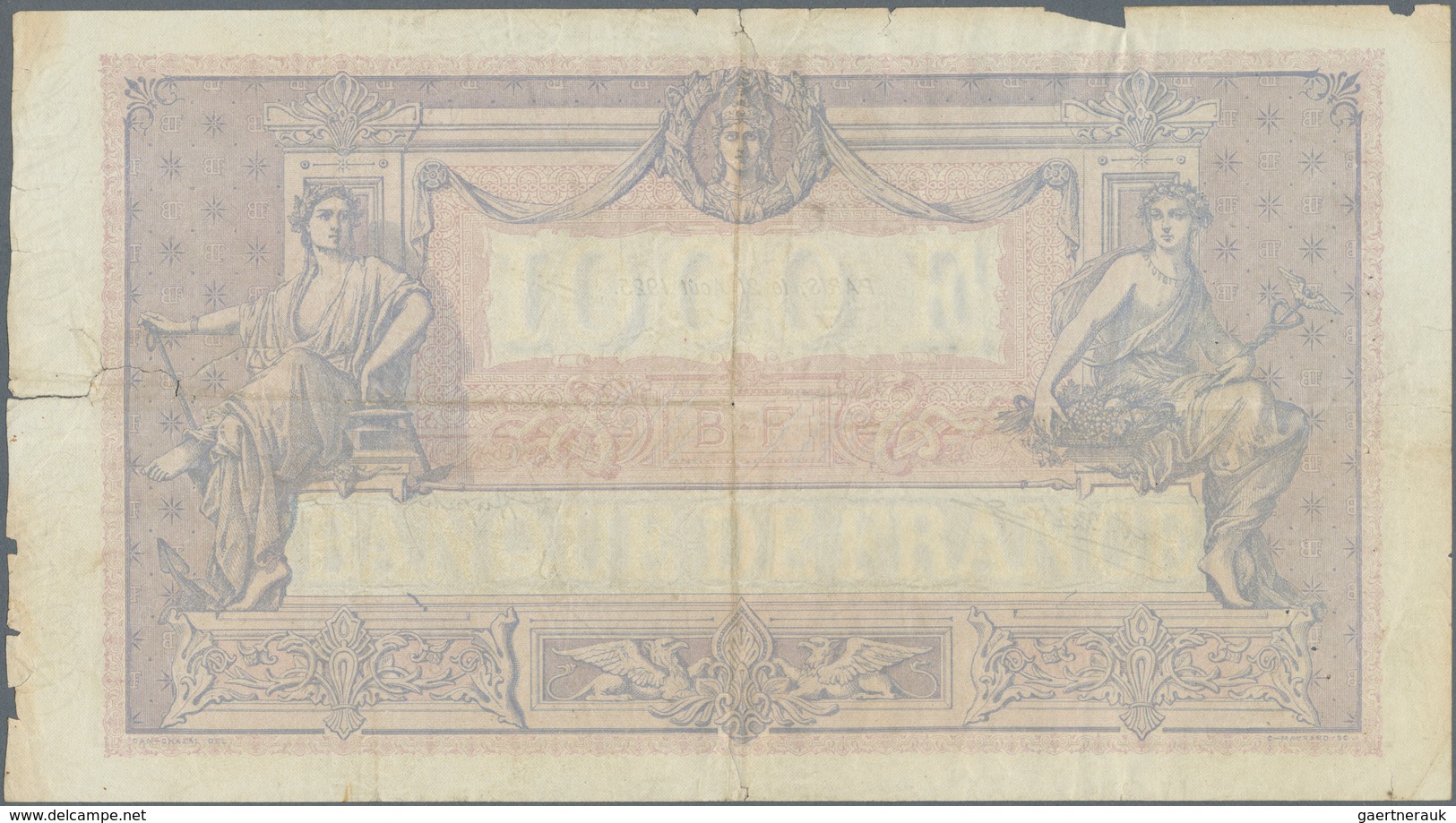 France / Frankreich: Set Of 2 Notes 1000 Francs 1919 And 1925 P. 67h,j, Both In Used Condition With - Andere & Zonder Classificatie