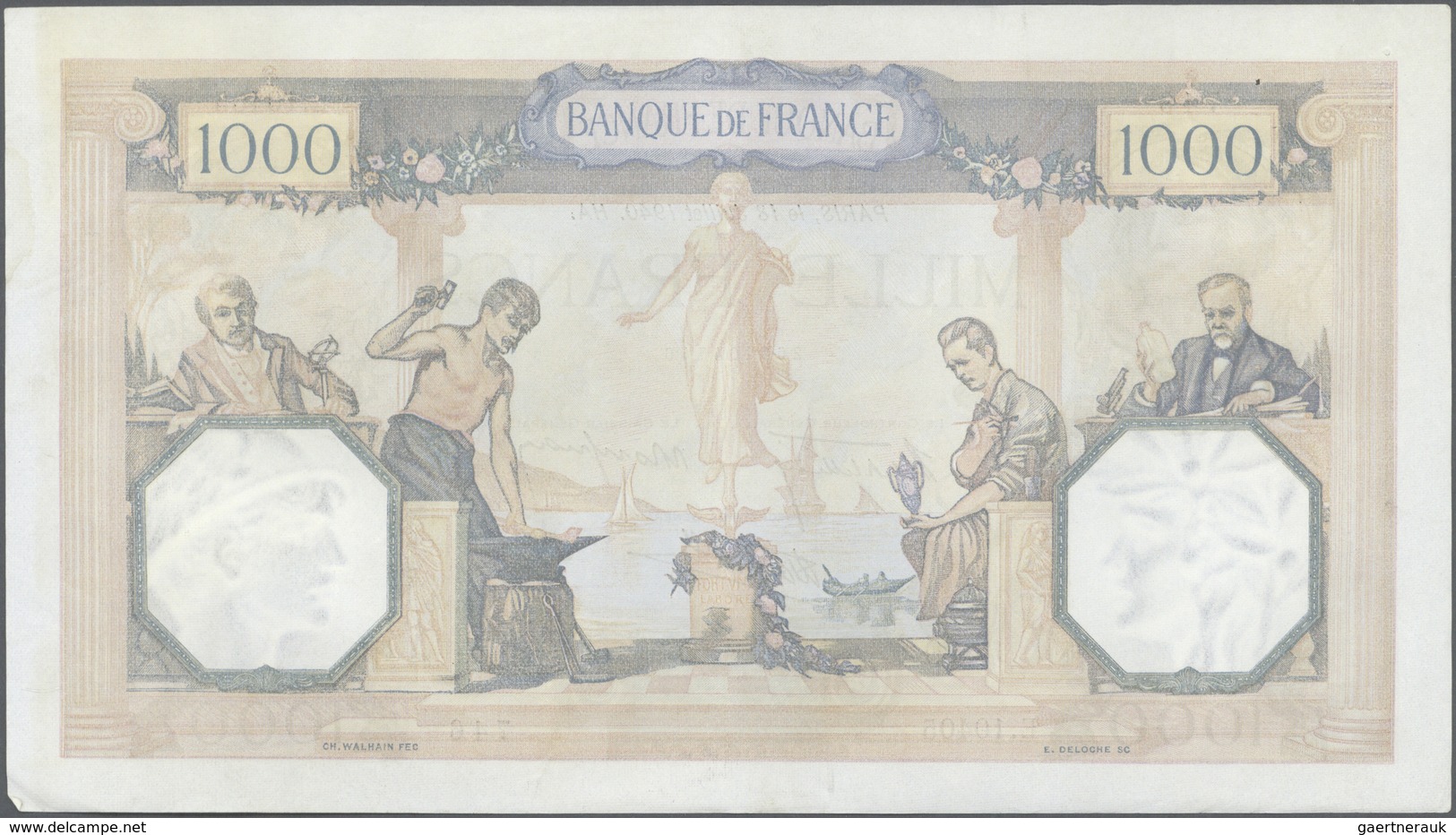 France / Frankreich: Set Of 19 Notes 1000 Francs 1937-1940 P. 90, All Notes Used With Folds, Creases - Andere & Zonder Classificatie