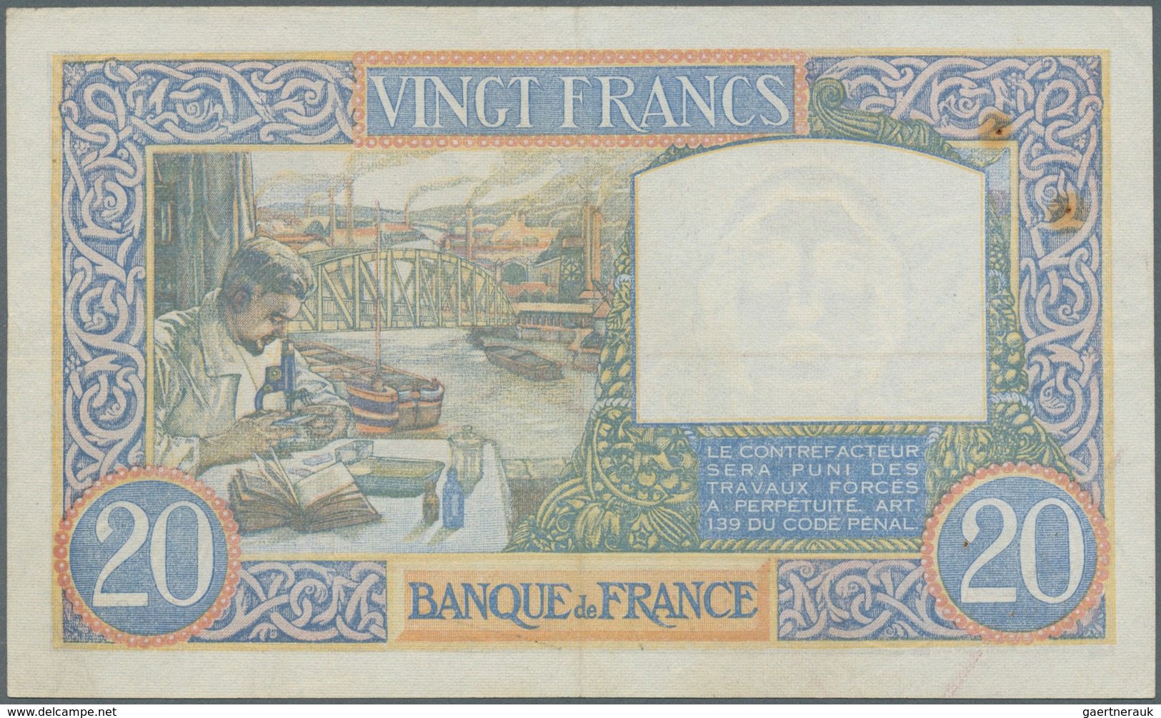 France / Frankreich: 20 Francs 04.12.1941 P. 92b, Light Folds In Paper, Washed And Pressed Even It W - Otros & Sin Clasificación