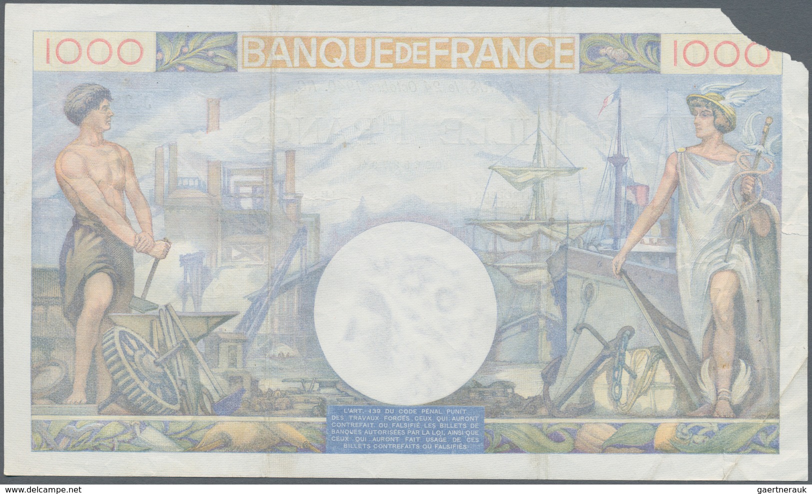 France / Frankreich: Set Of 15 Notes 1000 Francs "Commerce & Industrie" 1940-44 P. 96, All Notes Lig - Andere & Zonder Classificatie