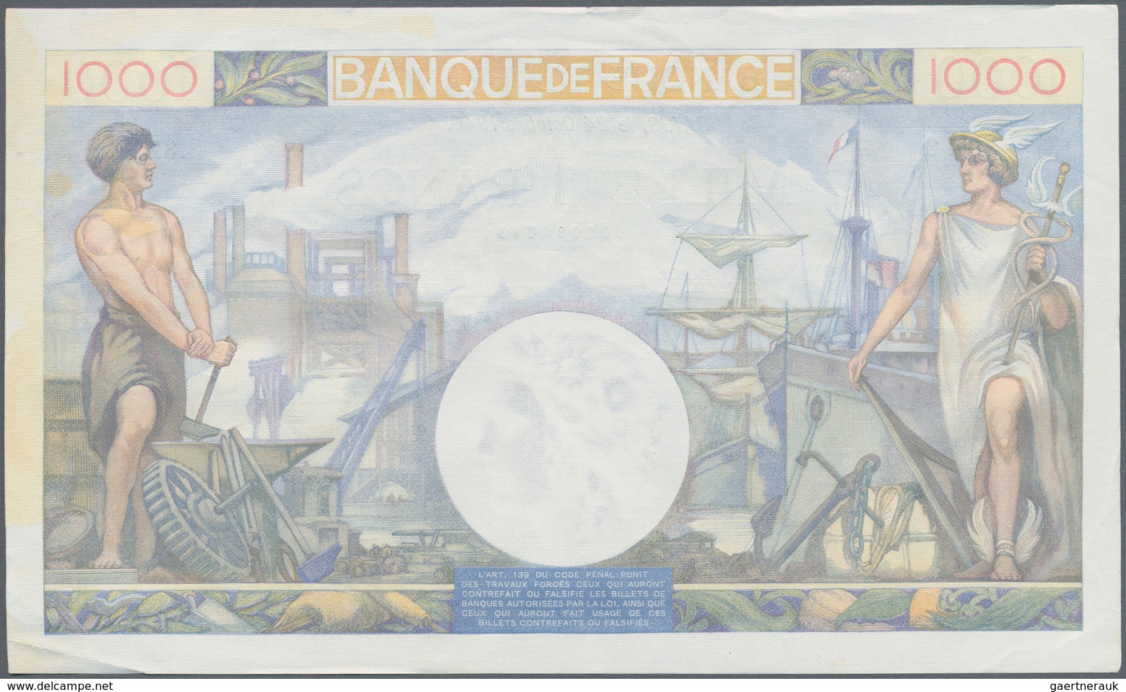 France / Frankreich: Set Of 9 MOSTLY CONSECUTIVE Notes 1000 Francs "Commerce & Industrie" 1940-44 P. - Andere & Zonder Classificatie