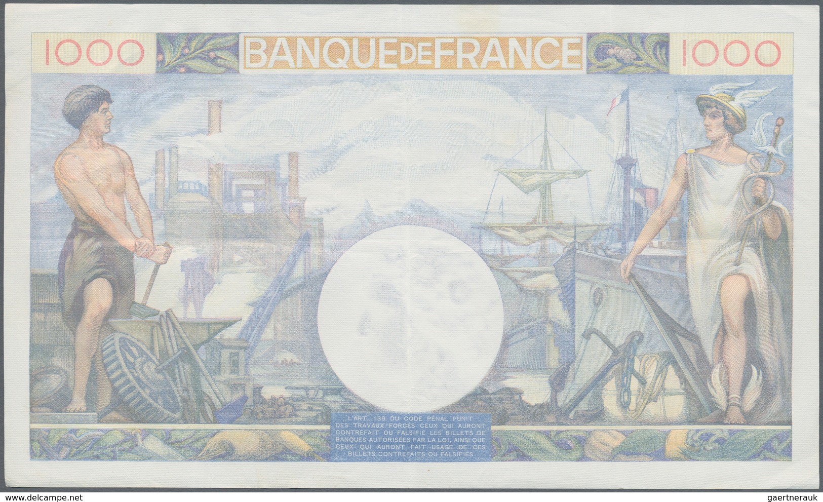 France / Frankreich: Set Of 10 MOSTLY CONSECUTIVE Notes 1000 Francs "Commerce & Industrie" 1940-44 P - Otros & Sin Clasificación