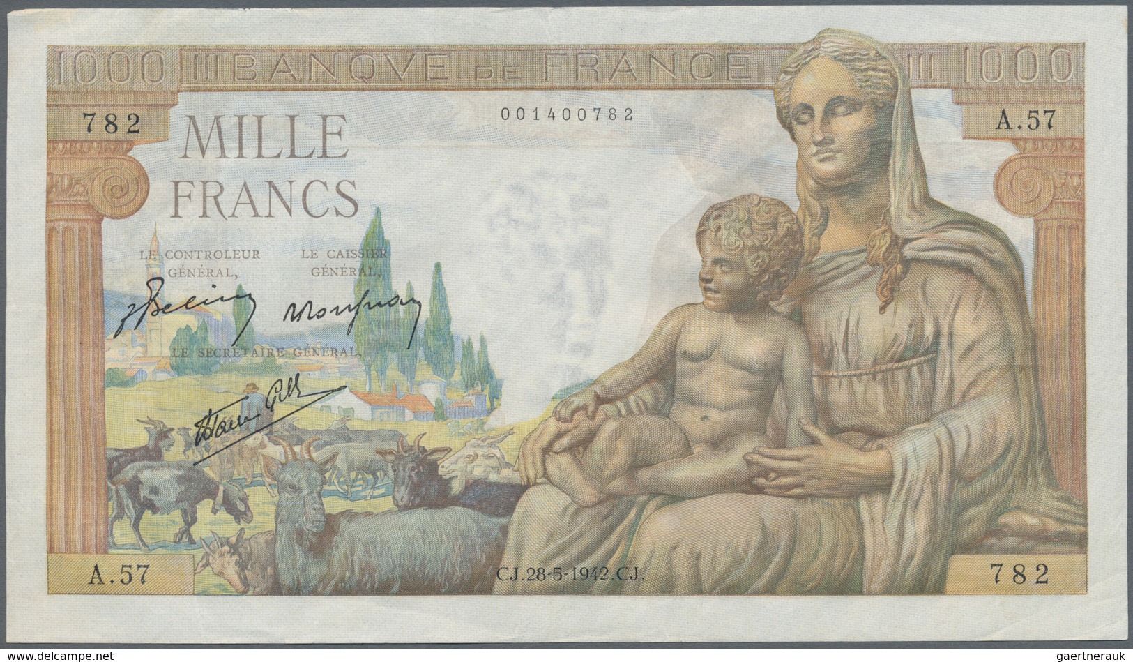 France / Frankreich: Set Of 17 Notes Of 1000 Francs "Demeter" 1942/43 P. 102, All Notes With Strong, - Sonstige & Ohne Zuordnung