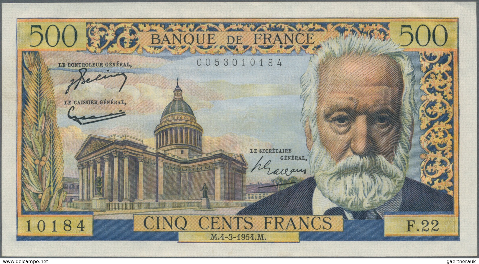 France / Frankreich: 500 Francs 1954 P. 133 In Condition: AUNC. - Andere & Zonder Classificatie