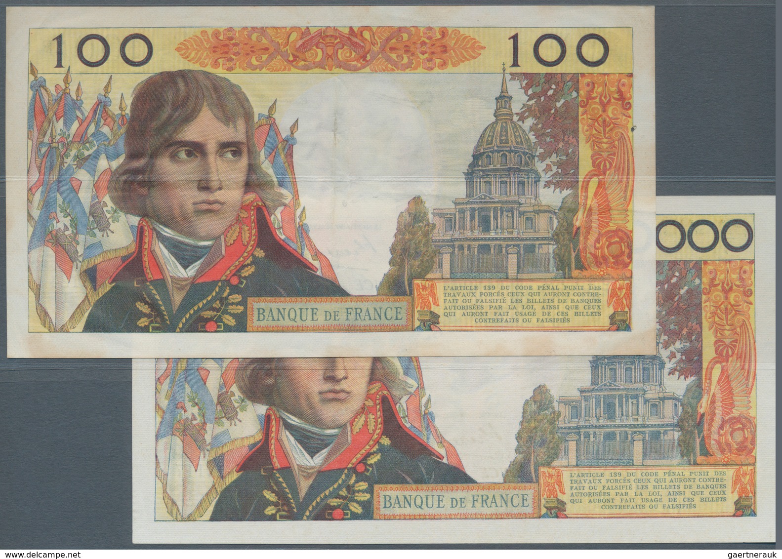 France / Frankreich: Set 2 Pcs 10.000 & 100 NF Francs 1958 & 1961 P. 136, 144, Both Used In Conditio - Otros & Sin Clasificación