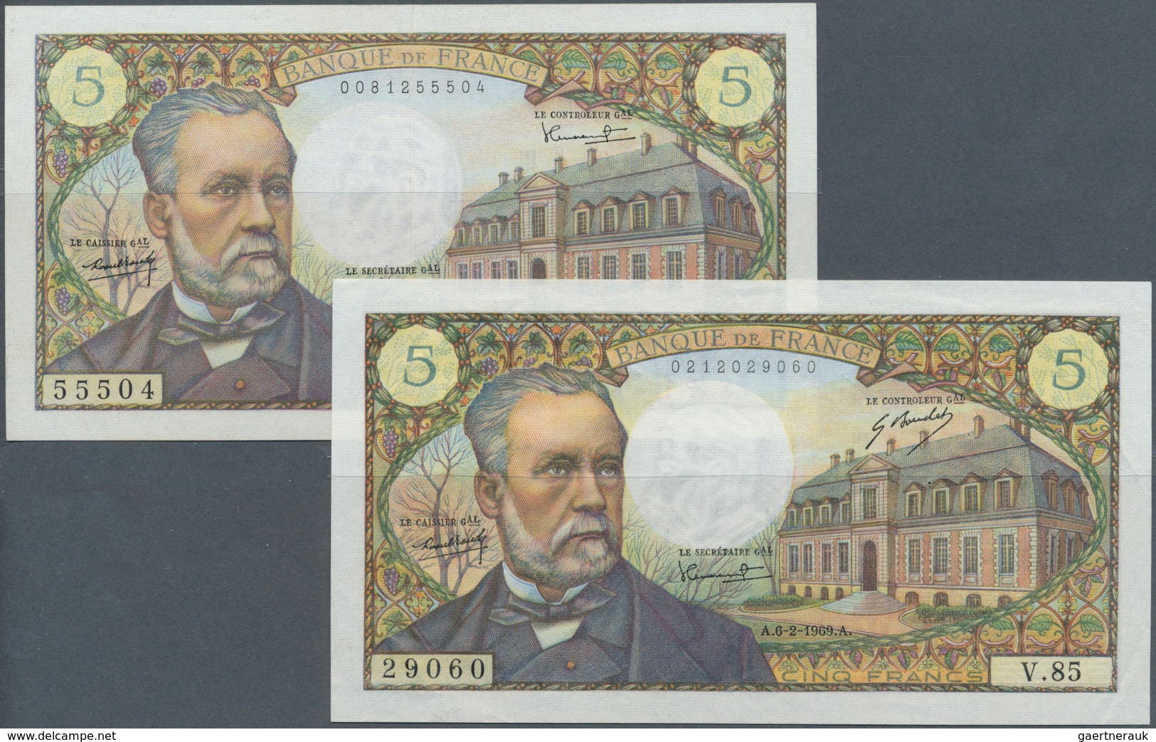 France / Frankreich: Set Of 2 Notes 5 Francs 1966 And 1969 P. 146a, B, The First One With Center Fol - Otros & Sin Clasificación