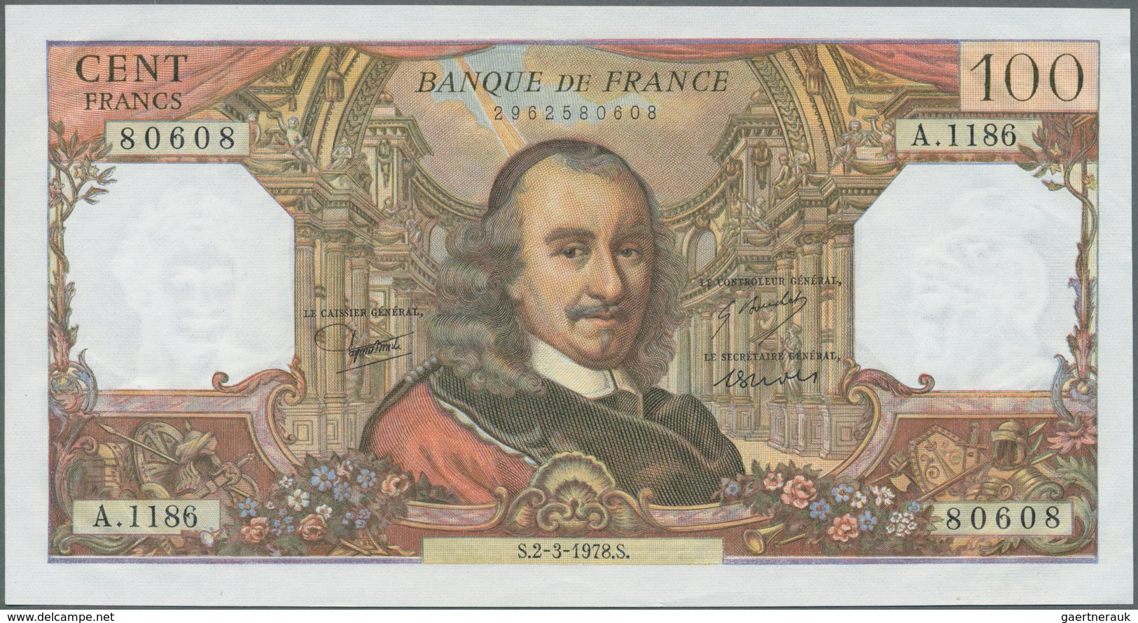 France / Frankreich: 100 Francs Corneille 1978 P. 149, In Exceptional Crisp Condition, Original Fren - Otros & Sin Clasificación