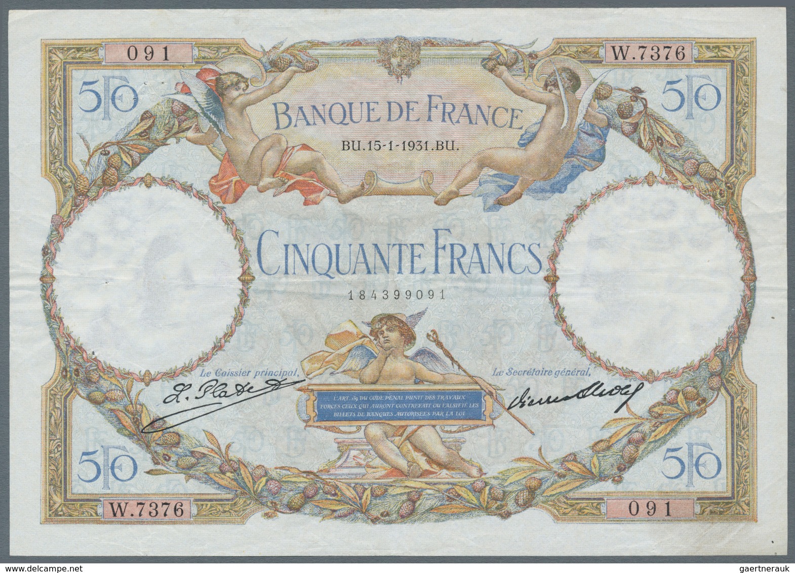 France / Frankreich: 50 Francs 1931 Fay 16.2, In Condition: VF-. - Otros & Sin Clasificación