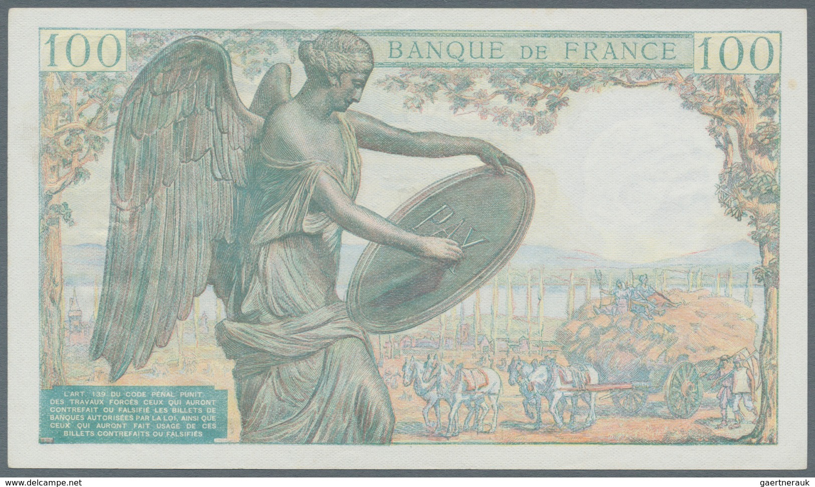 France / Frankreich: 100 Francs 1944 Fay 27.6, In Condition: AUNC. - Sonstige & Ohne Zuordnung