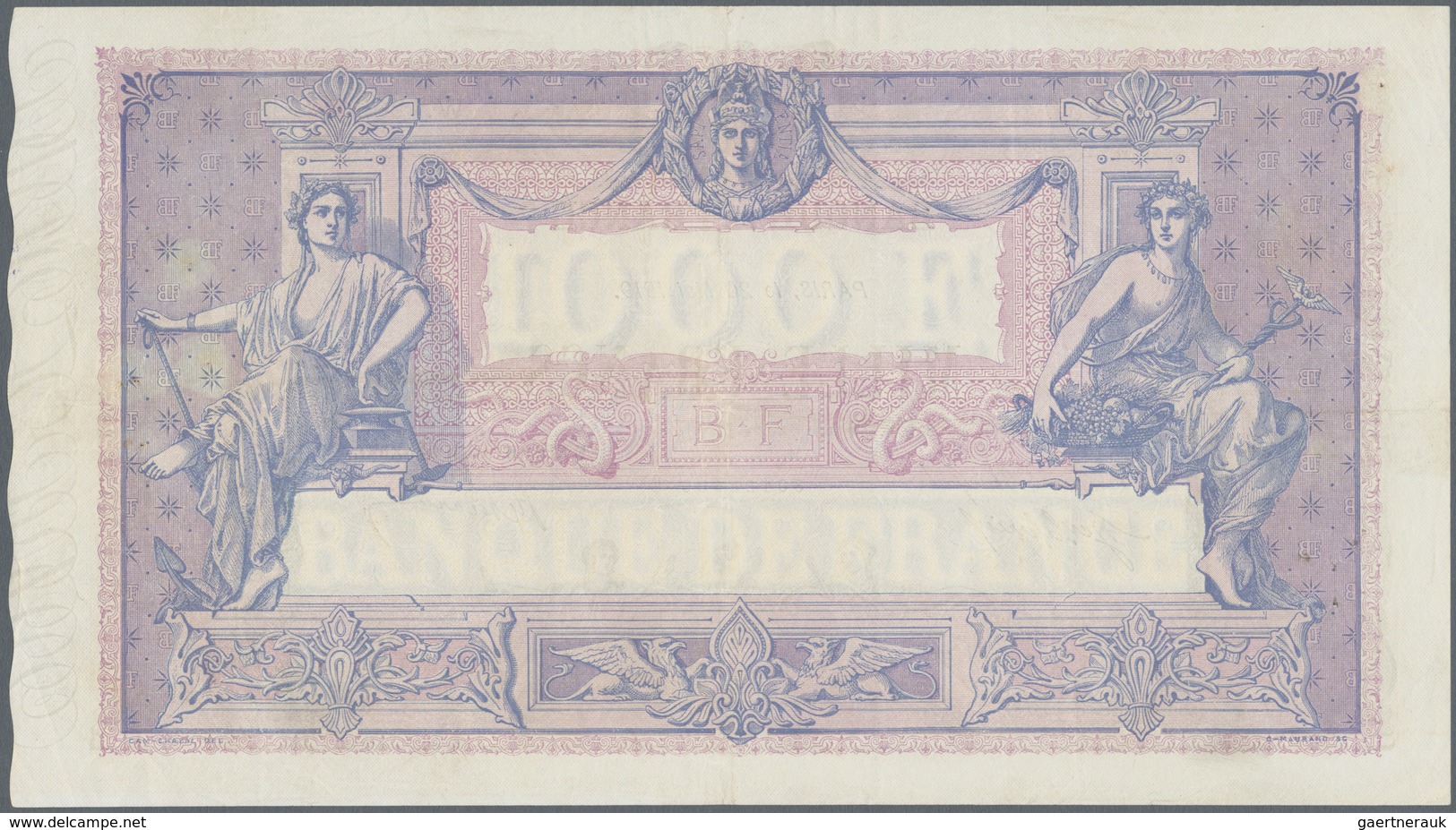 France / Frankreich: 1000 Francs 1919 Fay 36.34, Pressed, Light Folds In Paper, Pinholes, Still Nice - Sonstige & Ohne Zuordnung