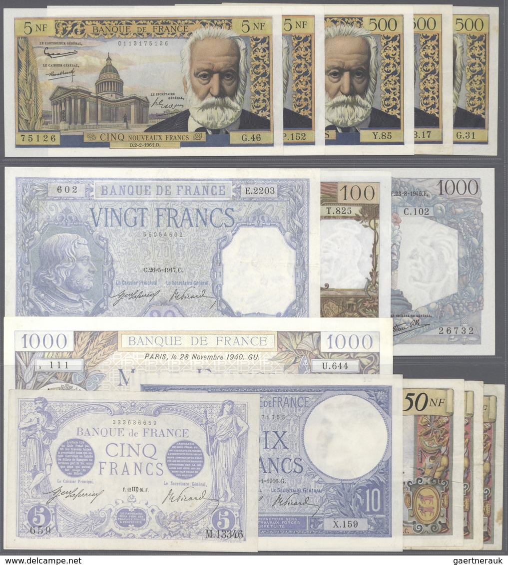 France / Frankreich: Set Of 66 Banknotes Containing 50 Francs Racine 1971,74,67 (F), 10.000 Francs 1 - Sonstige & Ohne Zuordnung