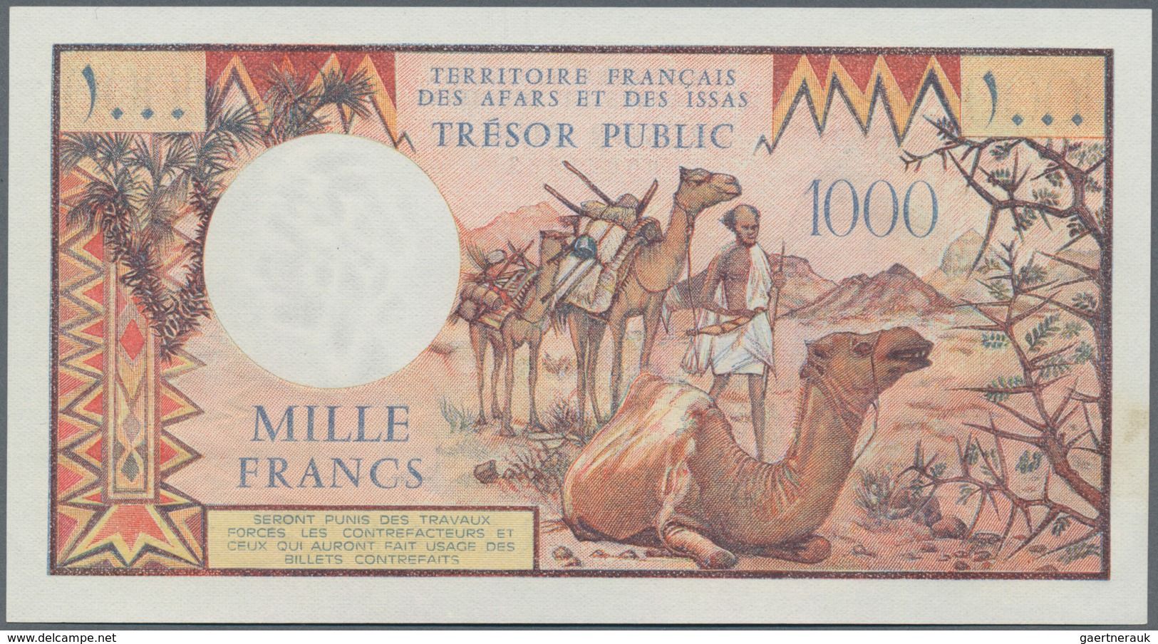 French Afars & Issas: 1000 Francs ND(1975) P. 34 In Condition: AUNC. - Sonstige & Ohne Zuordnung