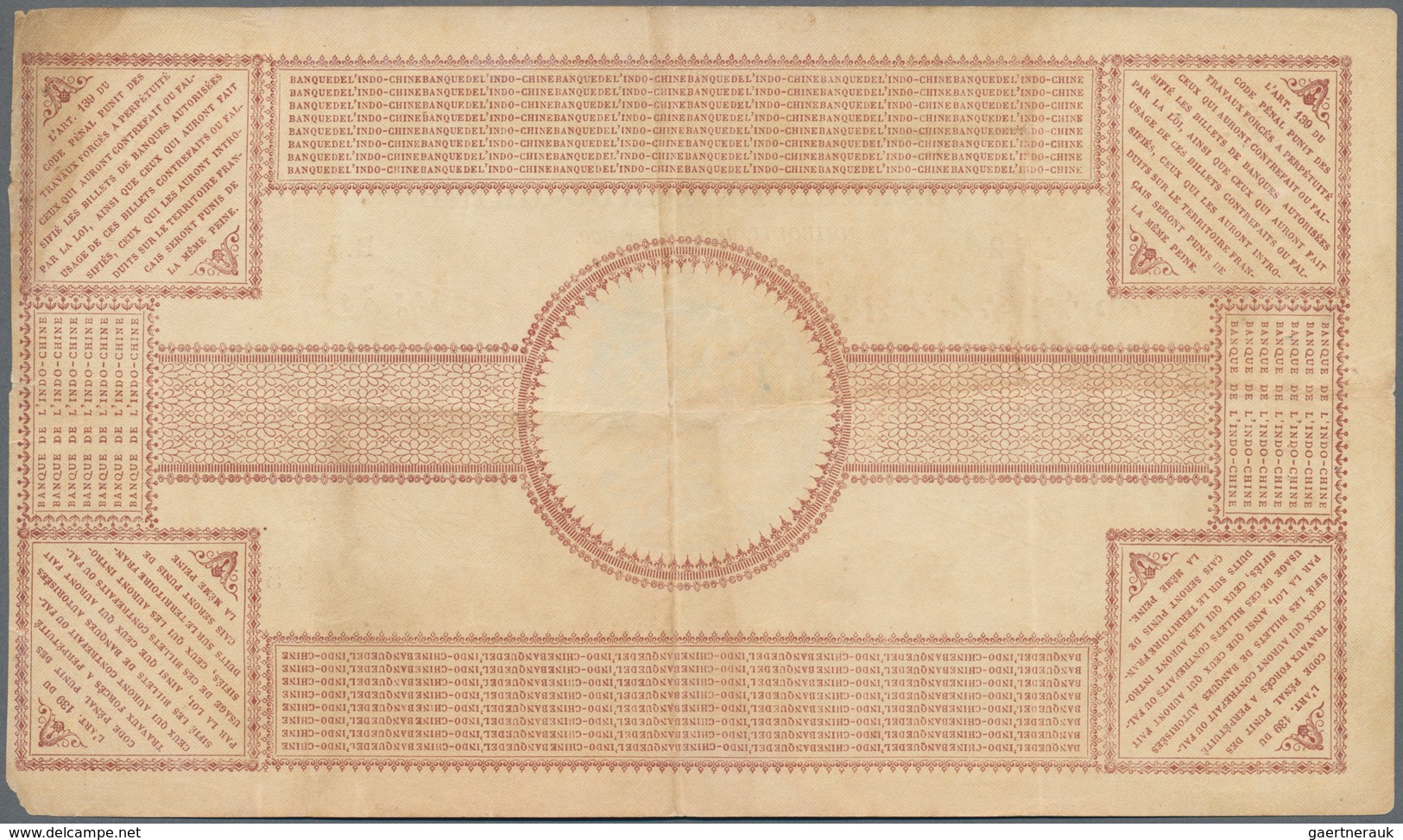 French Somaliland / Französisch Somaliland: Banque De L'Indo-Chine 100 Francs 1920, P.5, Very Popula - Sonstige – Afrika
