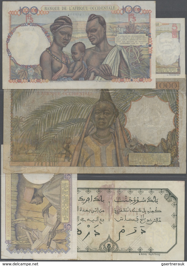 French West Africa / Französisch Westafrika: Set Of 8 Banknotes Containing 5 Francs 1932 DAKAR P. 5B - Westafrikanischer Staaten