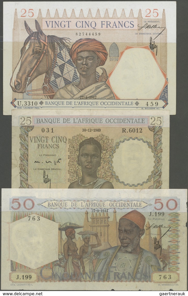 French West Africa / Französisch Westafrika: Set Of 8 Banknotes Containing 5 Francs 1932 DAKAR P. 5B - West-Afrikaanse Staten