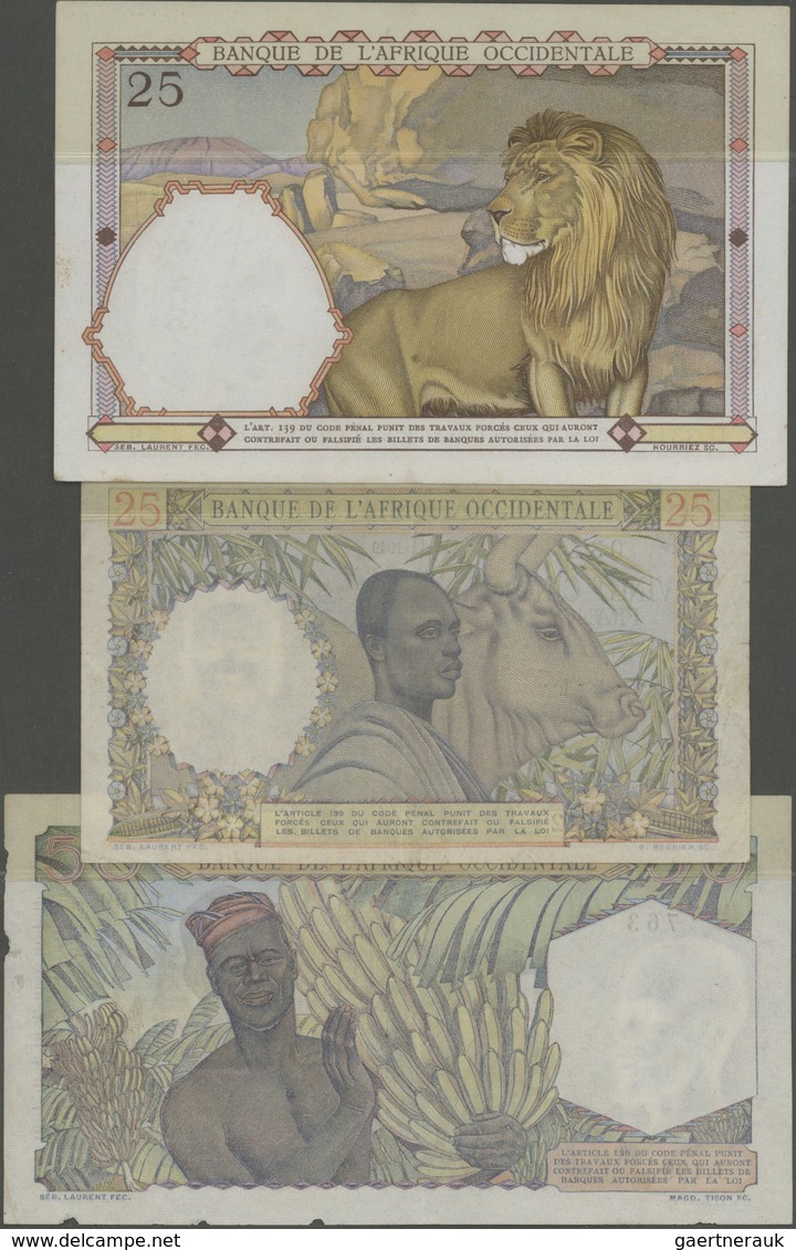 French West Africa / Französisch Westafrika: Set Of 8 Banknotes Containing 5 Francs 1932 DAKAR P. 5B - Westafrikanischer Staaten