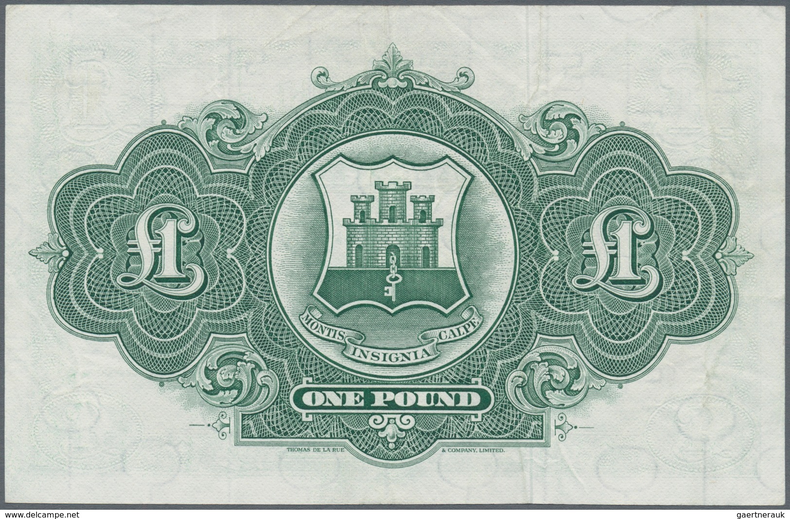 Gibraltar: 1 Pound 1965 P. 18a, Used With Some Folds In Paper, No Holes Or Tears, Crisp And Clean Pa - Gibraltar