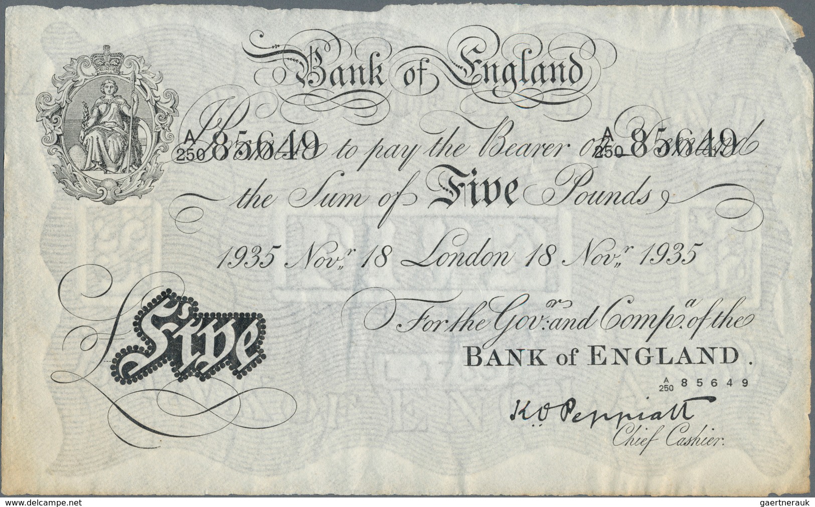 Great Britain / Großbritannien: Set Of 2 Banknotes Bernhard Forgeries Containing 5 & 10 Pounds 1935 - Otros & Sin Clasificación