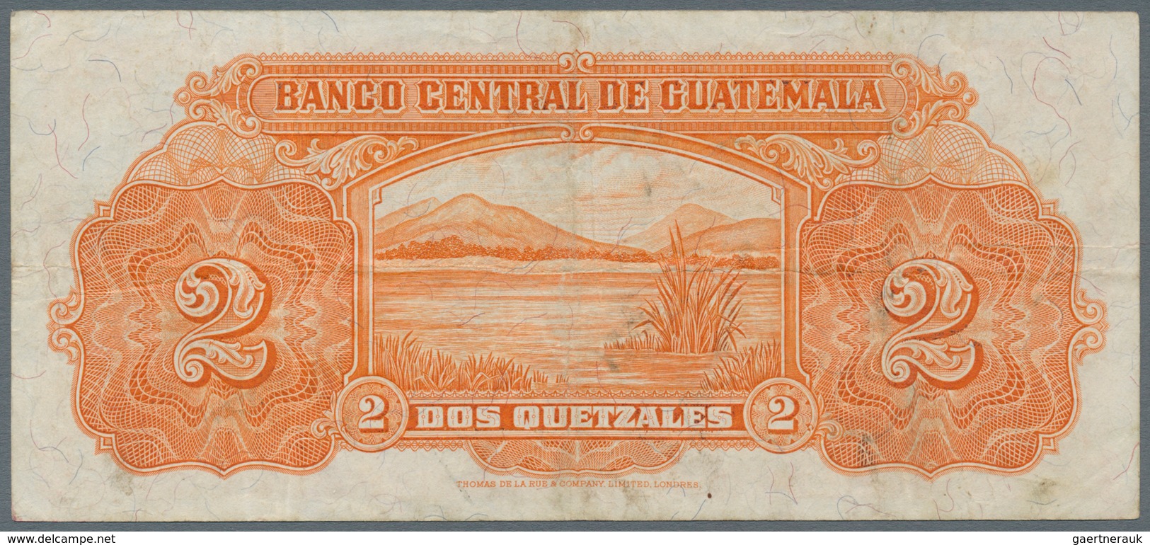 Guatemala: Rare Banknote 2 Quetzales 1936 P. 15, Used With Several Folds In Paper, No Holes Or Tears - Guatemala