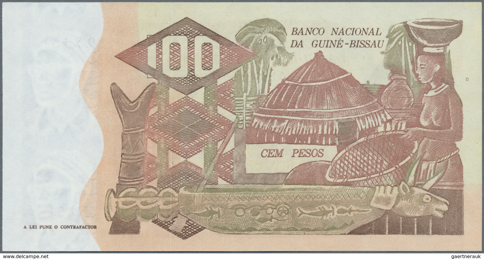Guinea Bissau: Set Of 2 Notes Containing 50 & 100 Pesos 1975 P. 1, 2, Both Crisp Original Without An - Guinea–Bissau