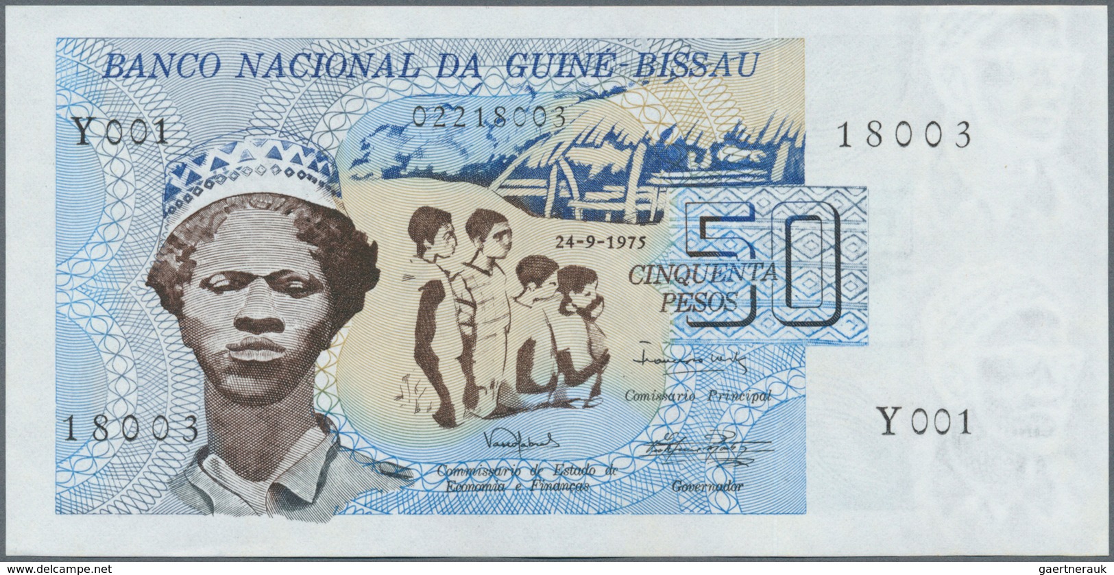 Guinea Bissau: Set Of 2 Notes Containing 50 & 100 Pesos 1975 P. 1, 2, Both Crisp Original Without An - Guinee-Bissau