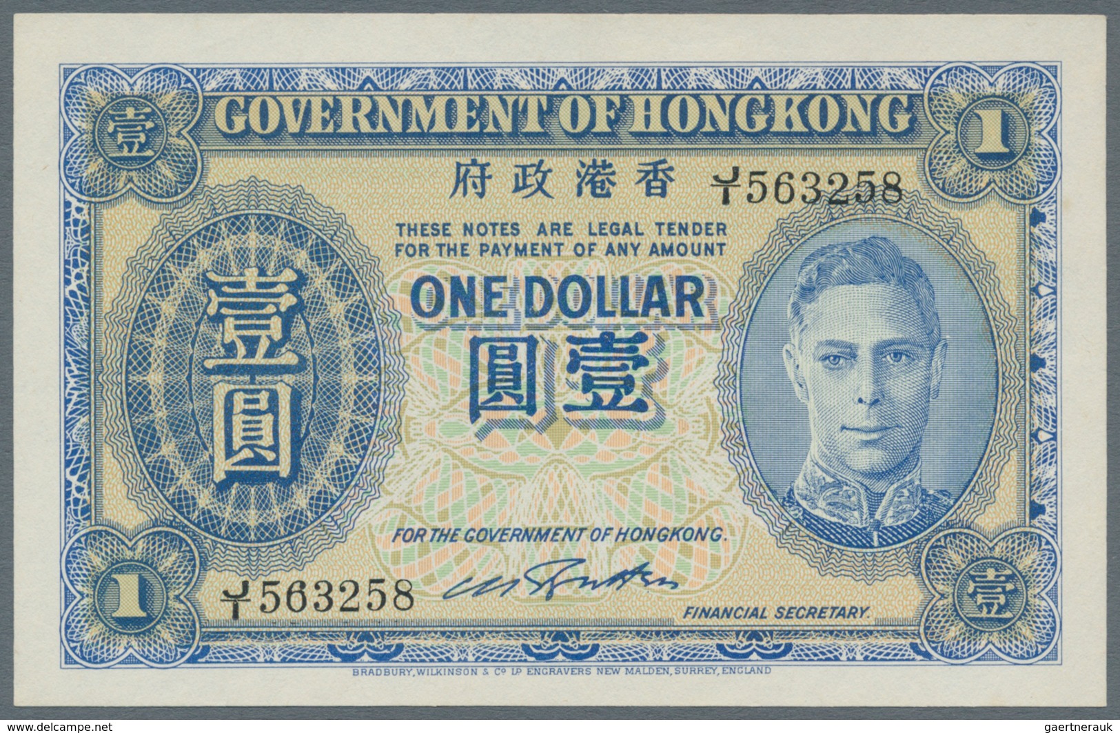 Hong Kong: Government Of Hong Kong 1 Dollar ND(1940-41), P.316 In Perfect UNC Condition - Hongkong