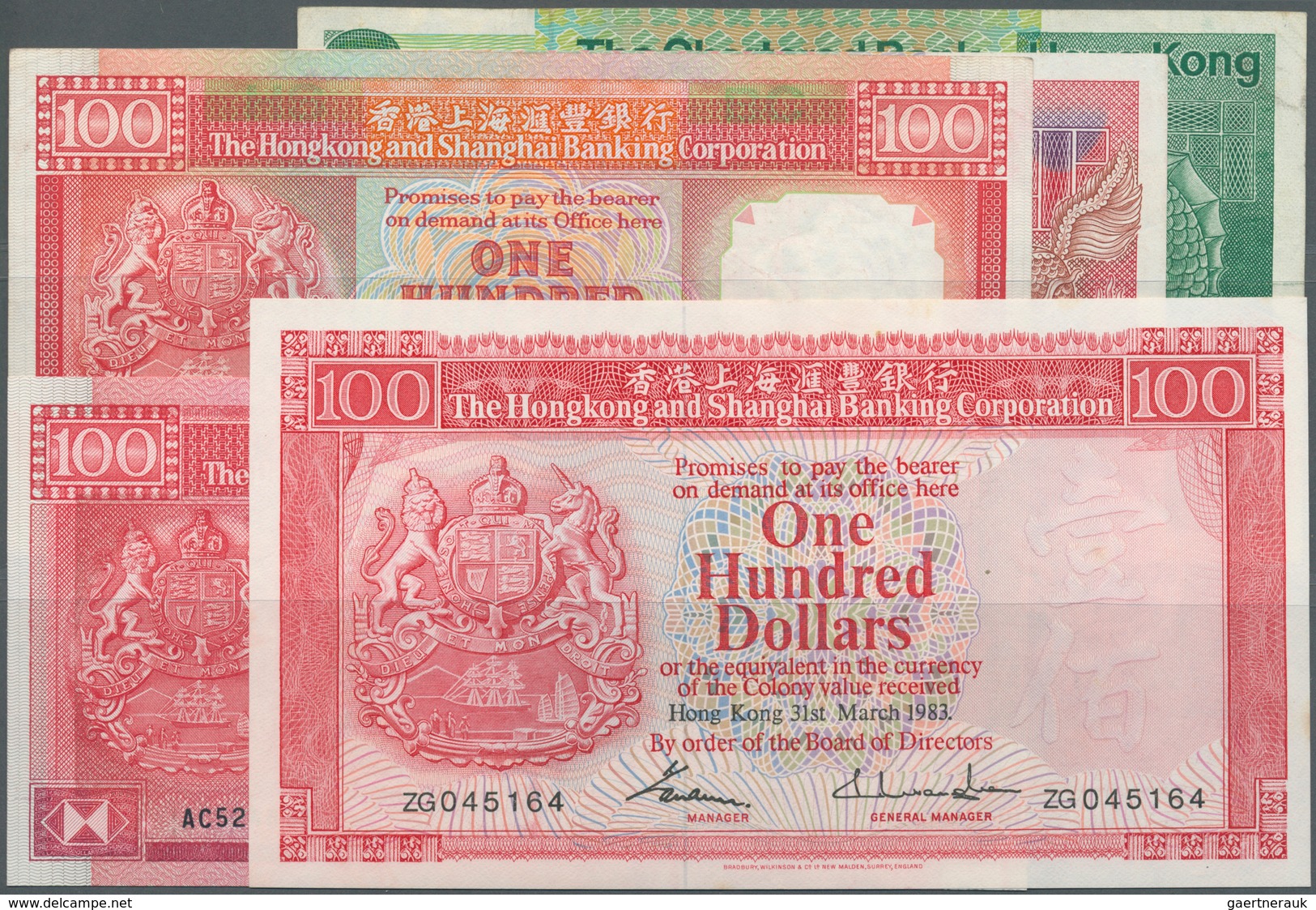 Hong Kong: Set Of 14 Banknotes Containing The Chartered Bank 10 Dollars P. 77, The Hongkong & Shangh - Hong Kong