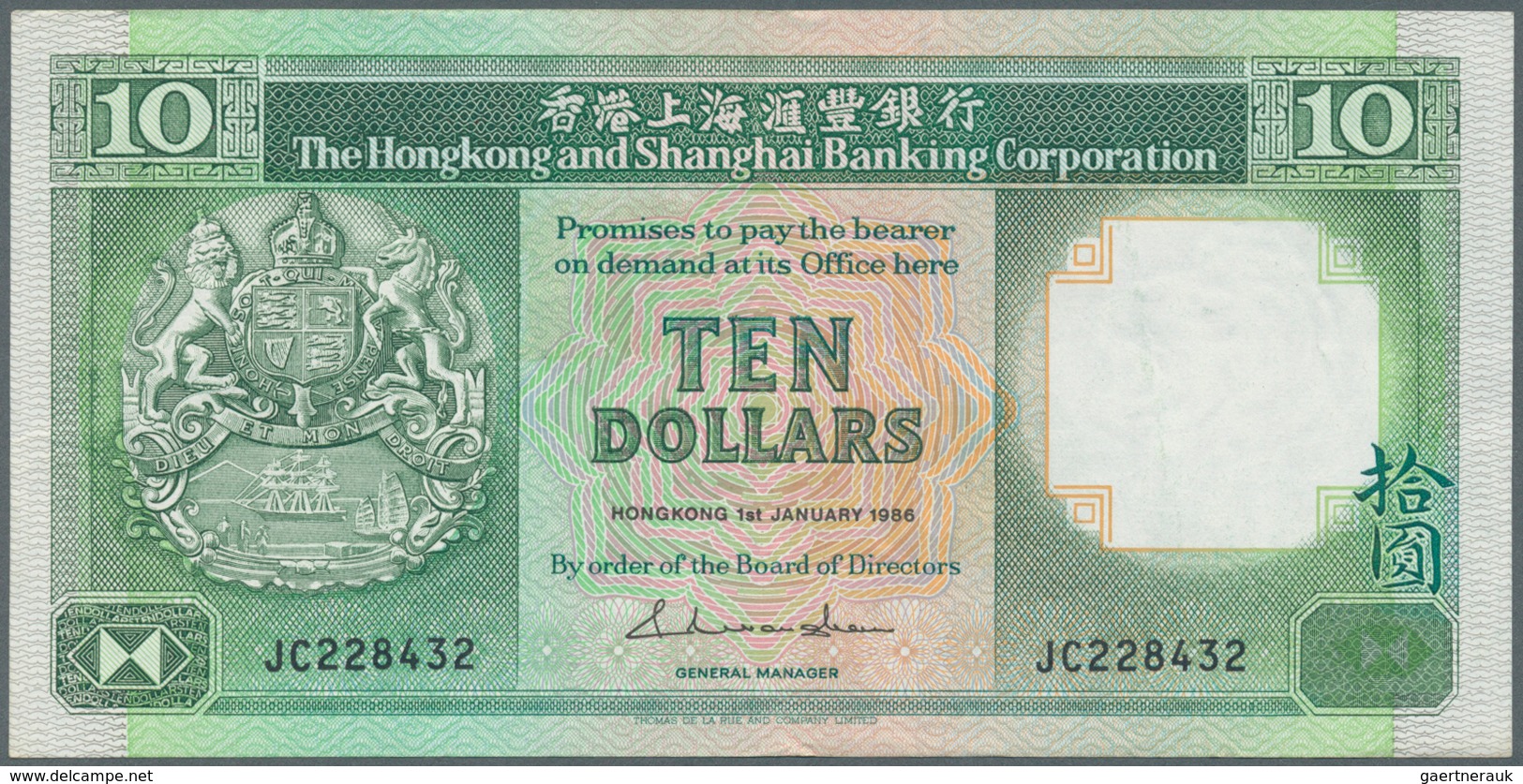 Hong Kong: Set Of 19 Banknotes Containing 10 Dollars The Chartered Bank 1977 P. 74c (UNC), 5 Dollars - Hong Kong