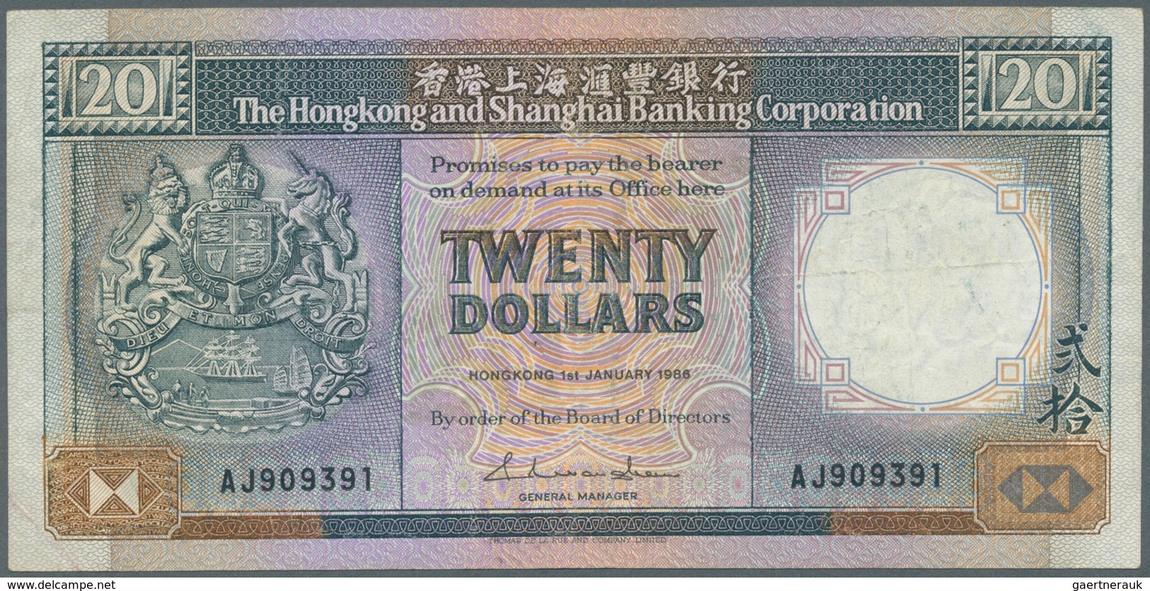 Hong Kong: Set Of 19 Banknotes Containing 10 Dollars The Chartered Bank 1977 P. 74c (UNC), 5 Dollars - Hong Kong