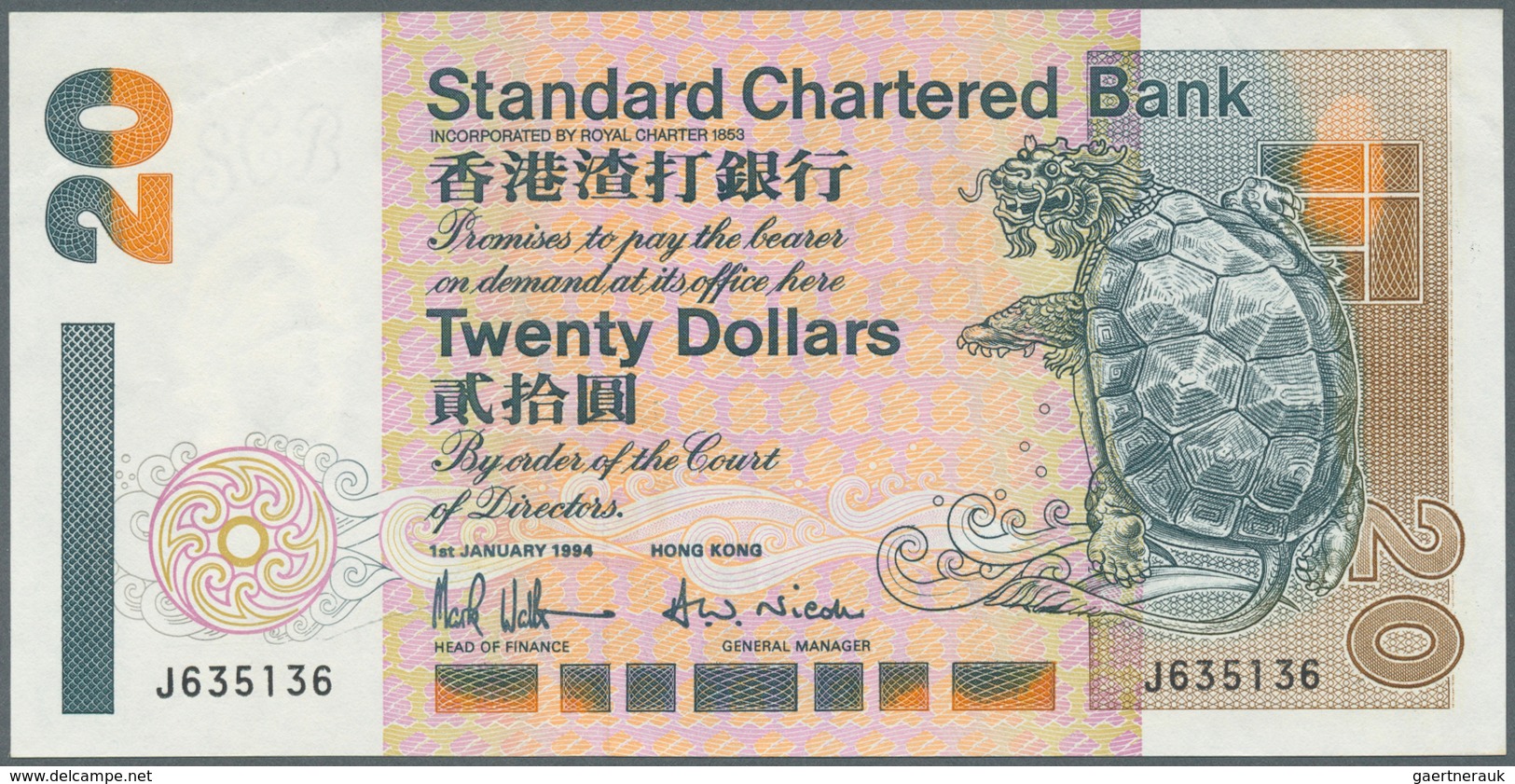 Hong Kong: set of 19 banknotes containing 10 Dollars The Chartered Bank 1977 P. 74c (UNC), 5 Dollars