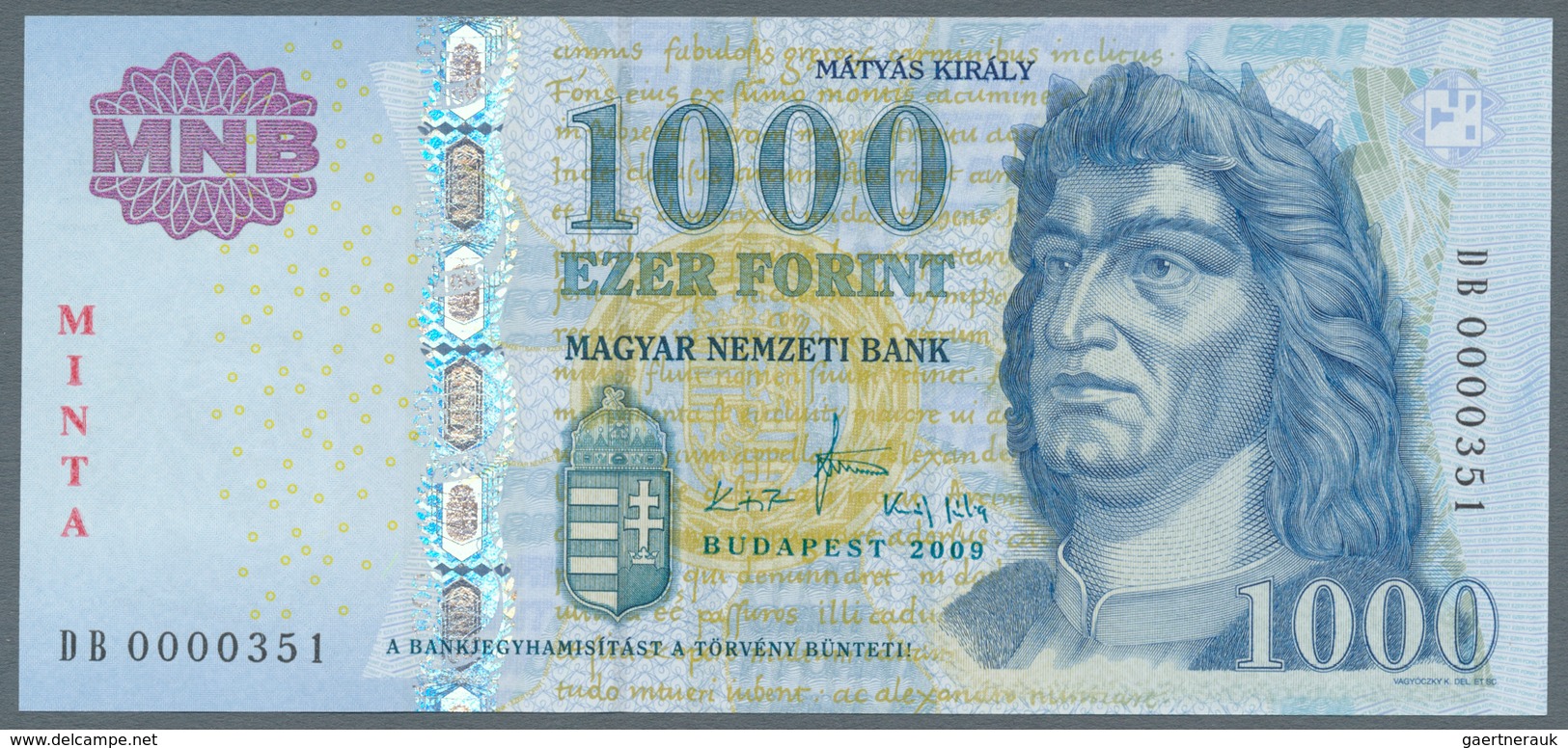 Hungary / Ungarn: Pair With 500 Forint 2008 Specimen With Overprint "MINTA And 1000 Forint 2009 Spec - Ungarn