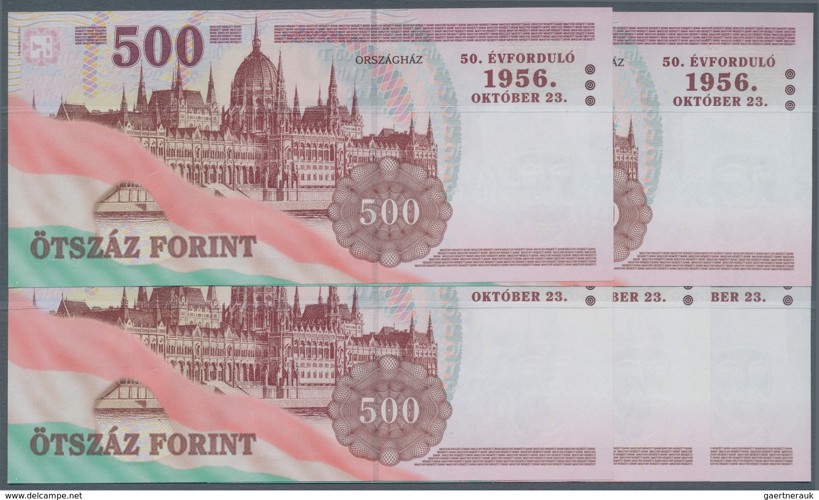 Hungary / Ungarn: Set With 5 Banknotes 500 Forint 2006 50th Anniversary Of The Hungarian Insurrectio - Ungarn