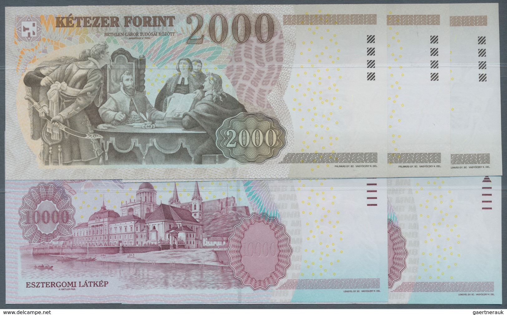 Hungary / Ungarn: Nice Lot With 5 Banknotes 2000 Forint 2010, 2 X 2000 Forint 2013, 10.000 Forint 20 - Hungría