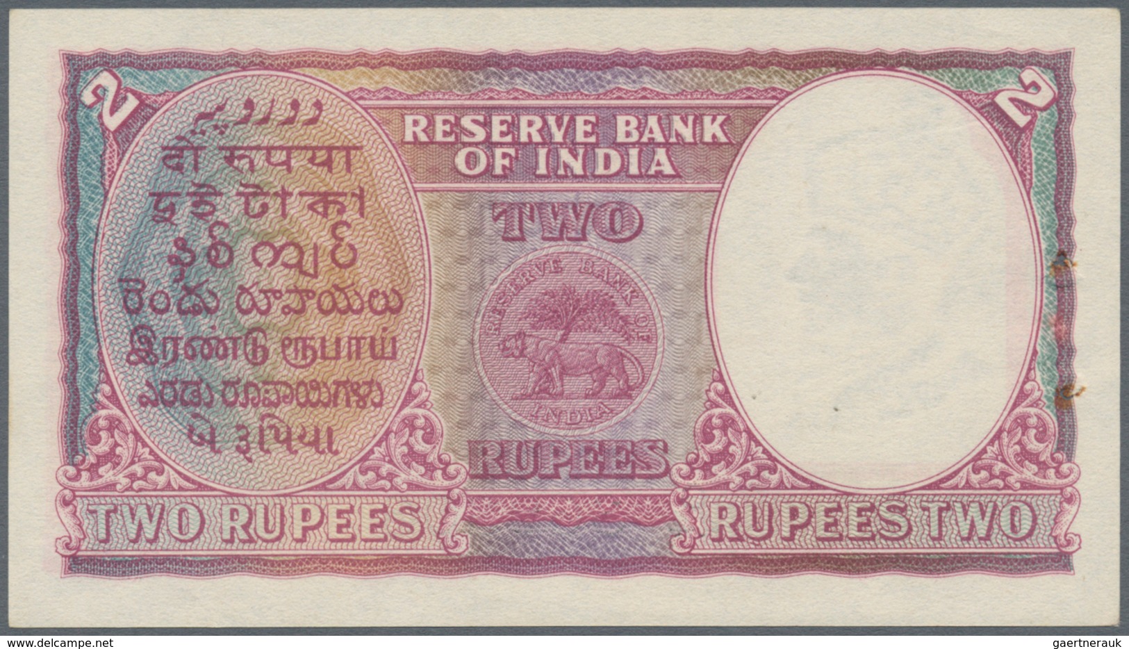 India / Indien: 2 Rupees Reserve Bank Of India ND(1937) Sign. Deshmukh In Crisp Original Condition W - Indien