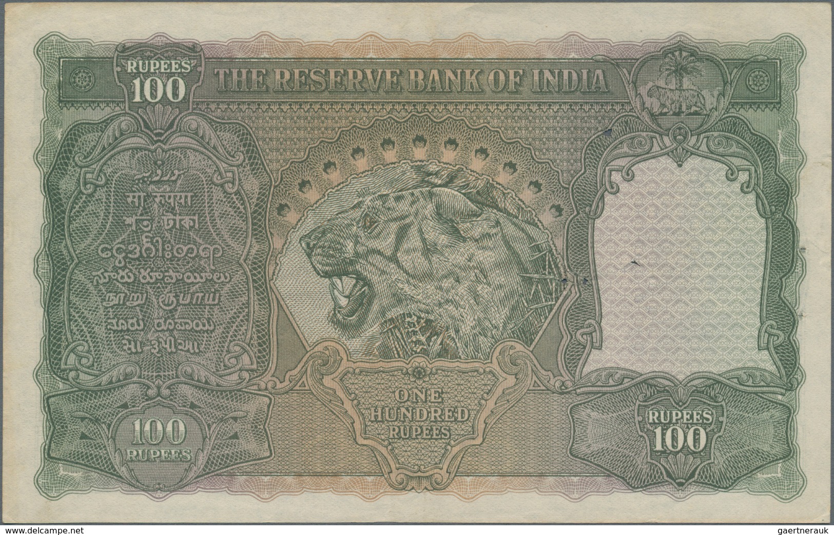 India / Indien: 100 Rupees ND(1937) Portrait KGIV P. 20b, BOMBAY Issue, Only Light Traces Of Use, Li - India
